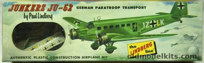 Lindberg 1/160 Junkers Ju-52 - German Paratroop Transport - Cellovision Issue, 457-49 plastic model kit